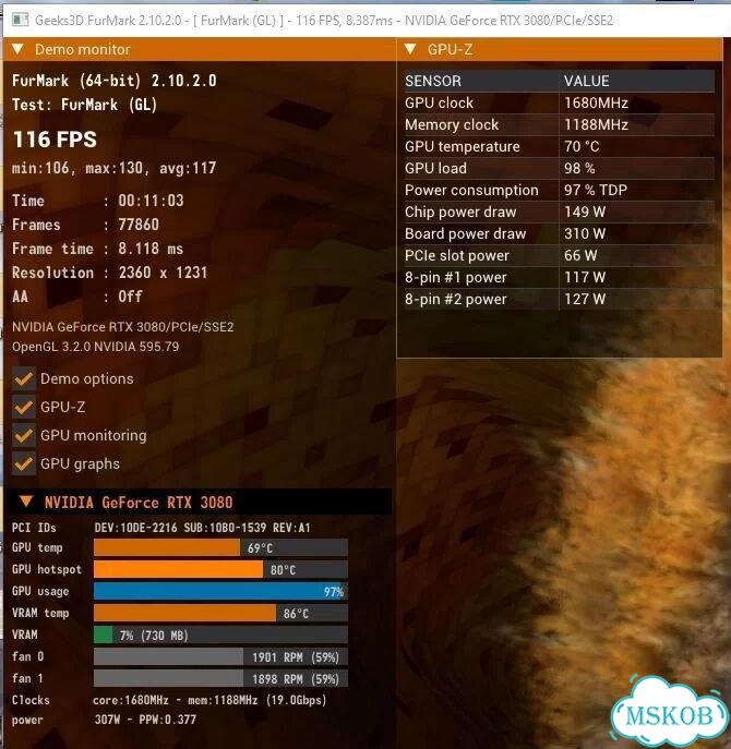 Nvidia RTX 3080 Gainward Chasing Wind фото 5