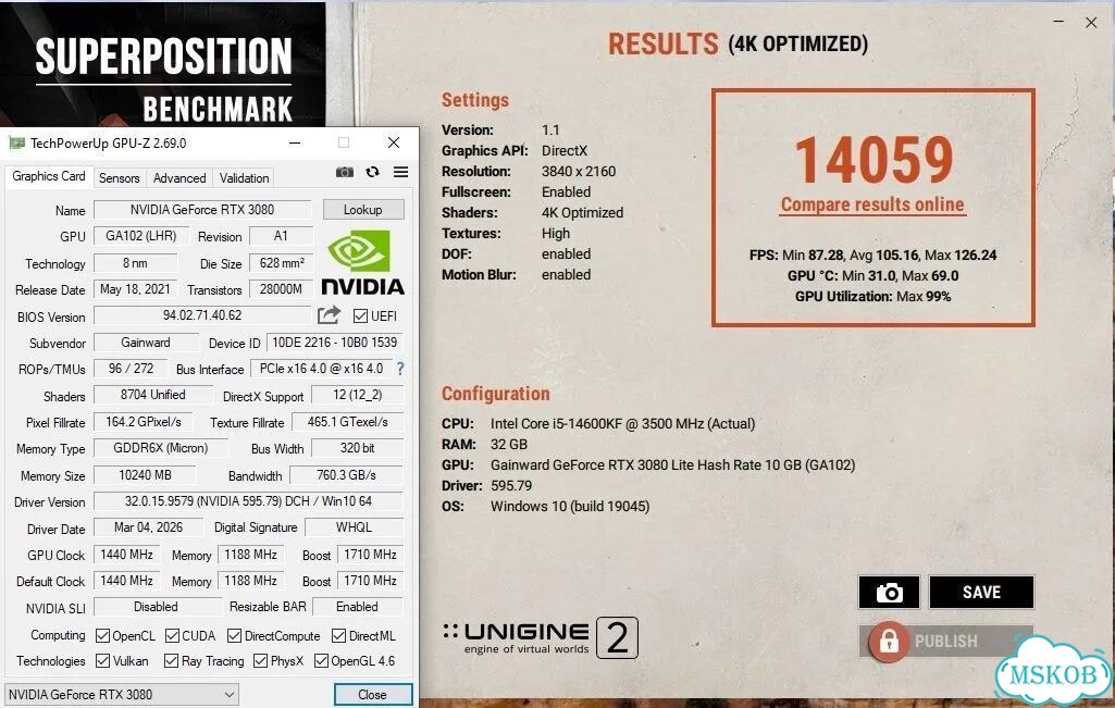 Nvidia RTX 3080 Gainward Chasing Wind фото 6