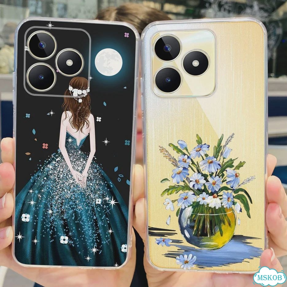 Чехол для Realme C51 RMX3830, окрашенный чехол, прозрачные силиконовые чехлы для телефонов Realme C5 фото 4