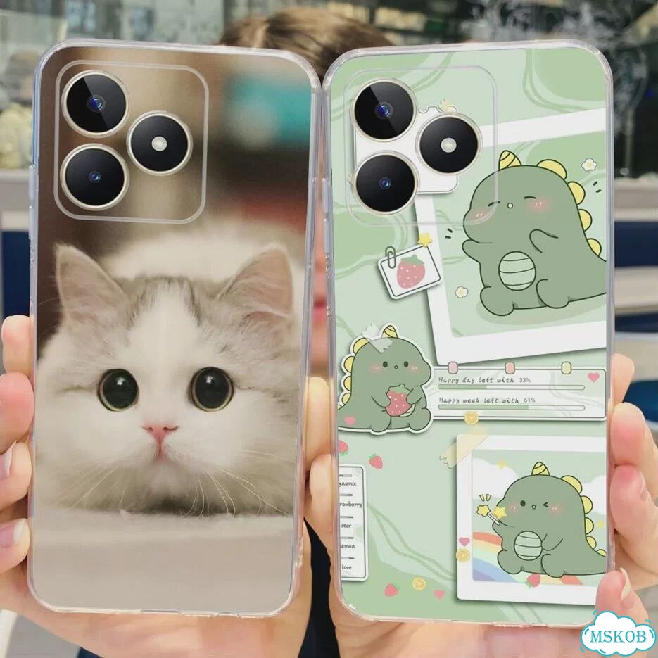 Чехол для Realme C51 RMX3830, окрашенный чехол, прозрачные силиконовые чехлы для телефонов Realme C5 фото 5
