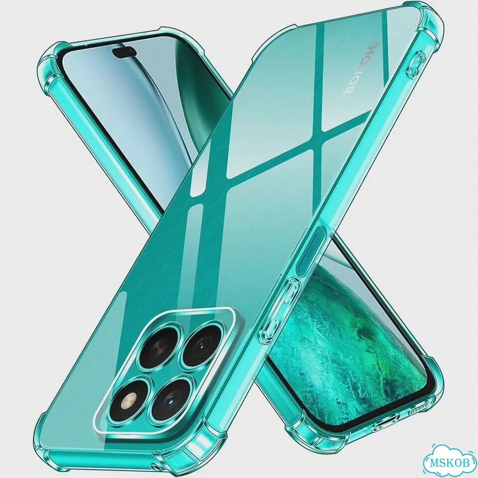 Чехол Honor X8c силиконовый прозрачный тонкий фото 1