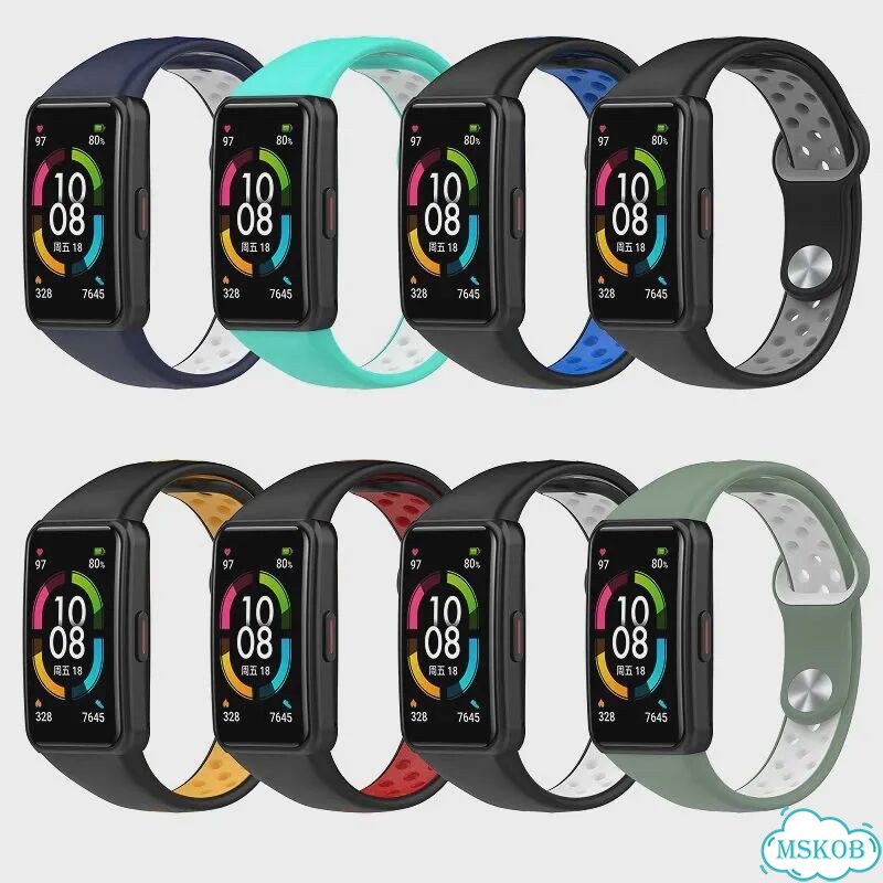 Силиконовый ремешок для Huawei Band 6/6 Pro/Honor Band 6/7 hzzbs Серый, Black Grey фото 3