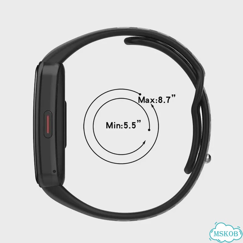 Силиконовый ремешок для Huawei Band 6/6 Pro/Honor Band 6/7 hzzbs Серый, Black Grey фото 6