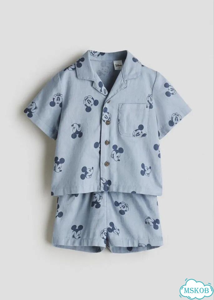 Лёгкий комплект H&M для мальчика, рубашка и шорты фото 1