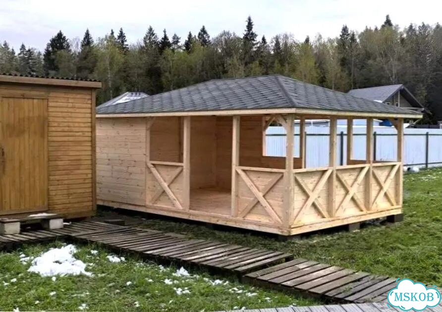 Беседки из сосны с установкой 4х6 фото 1