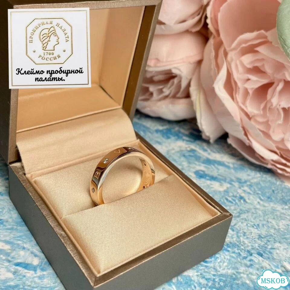 Золотое кольцо Bulgari розовое BV-56545 фото 1
