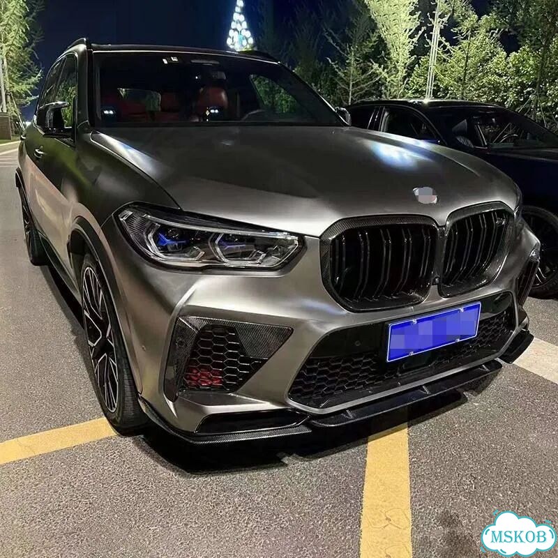 Сплиттер BMW X5M F95 дорест мокрый карбон фото 2