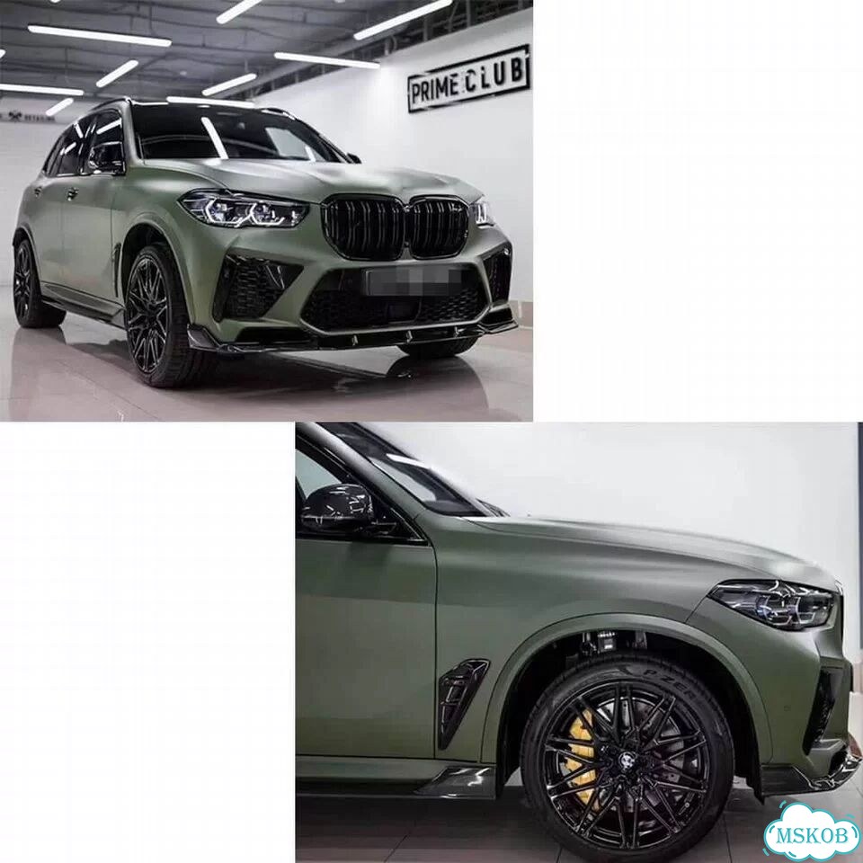 Сплиттер BMW X5M F95 дорест мокрый карбон фото 3