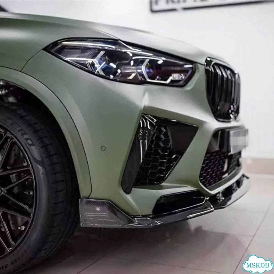Сплиттер BMW X5M F95 дорест мокрый карбон фото 4