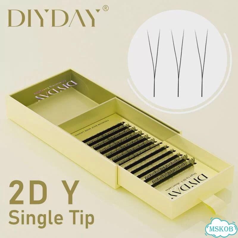 Diyday синтетические накладные ресницы YY формы 0.5-1 см 12 rows C, 0,12 мм, 8-14Mix фото 1