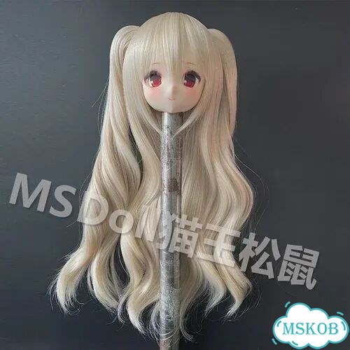 Кукольный парик BJD многоцветный длинный вьющийся с двойными Gold 0809, for head 19.5-21cm фото 1