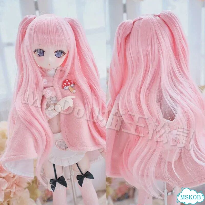 Кукольный парик BJD многоцветный длинный вьющийся с двойными Gold 0809, for head 19.5-21cm фото 5