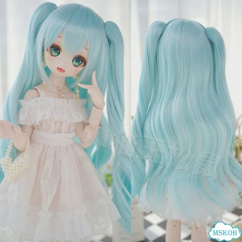 Кукольный парик BJD многоцветный длинный вьющийся с двойными Gold 0809, for head 19.5-21cm фото 6