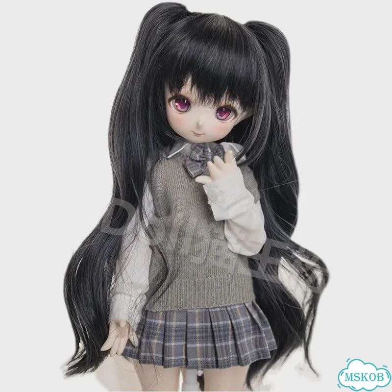 Кукольный парик BJD многоцветный длинный вьющийся с двойными Gold 0809, for head 19.5-21cm фото 7