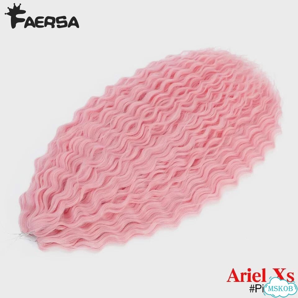 Синтетические волосы Faersa Ariel Curl 50 пучков 22inches-55cm, 3 шт./лот, Розовый, Розовый фото 1