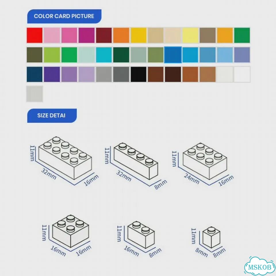 Gobricks пластиковые блоки 1x1 3024 30008 фото 7