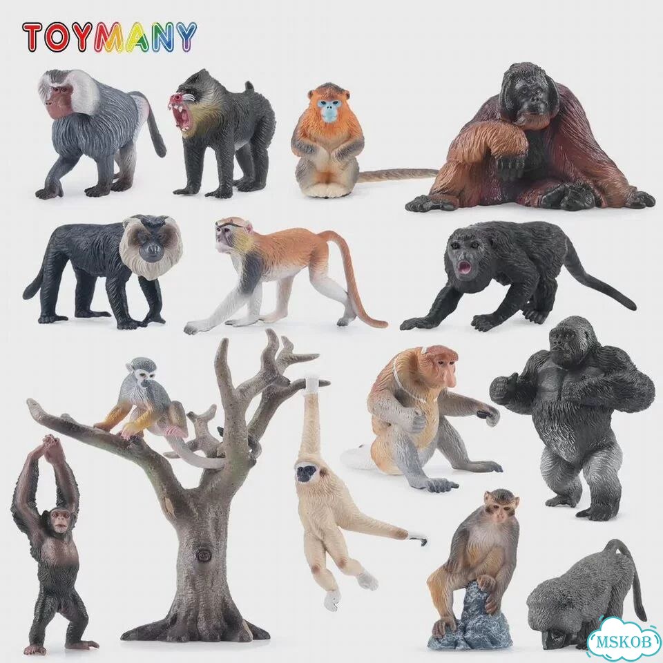 Toymany набор фигурок обезьянок из пвх F-sbmei01-huoji14 фото 2