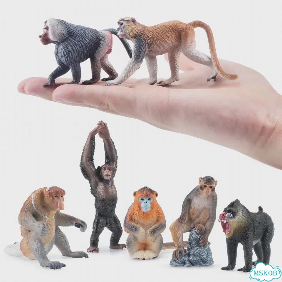 Toymany набор фигурок обезьянок из пвх F-sbmei01-huoji14 фото 3