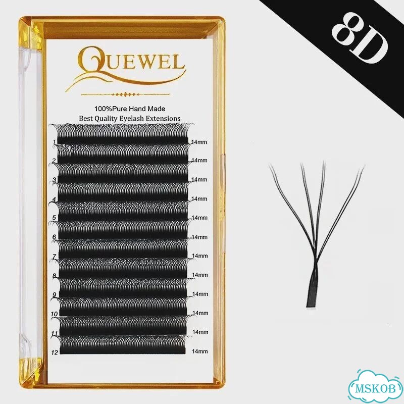 Quewel 8D C изгиб, 11mm, черные ресницы фото 1