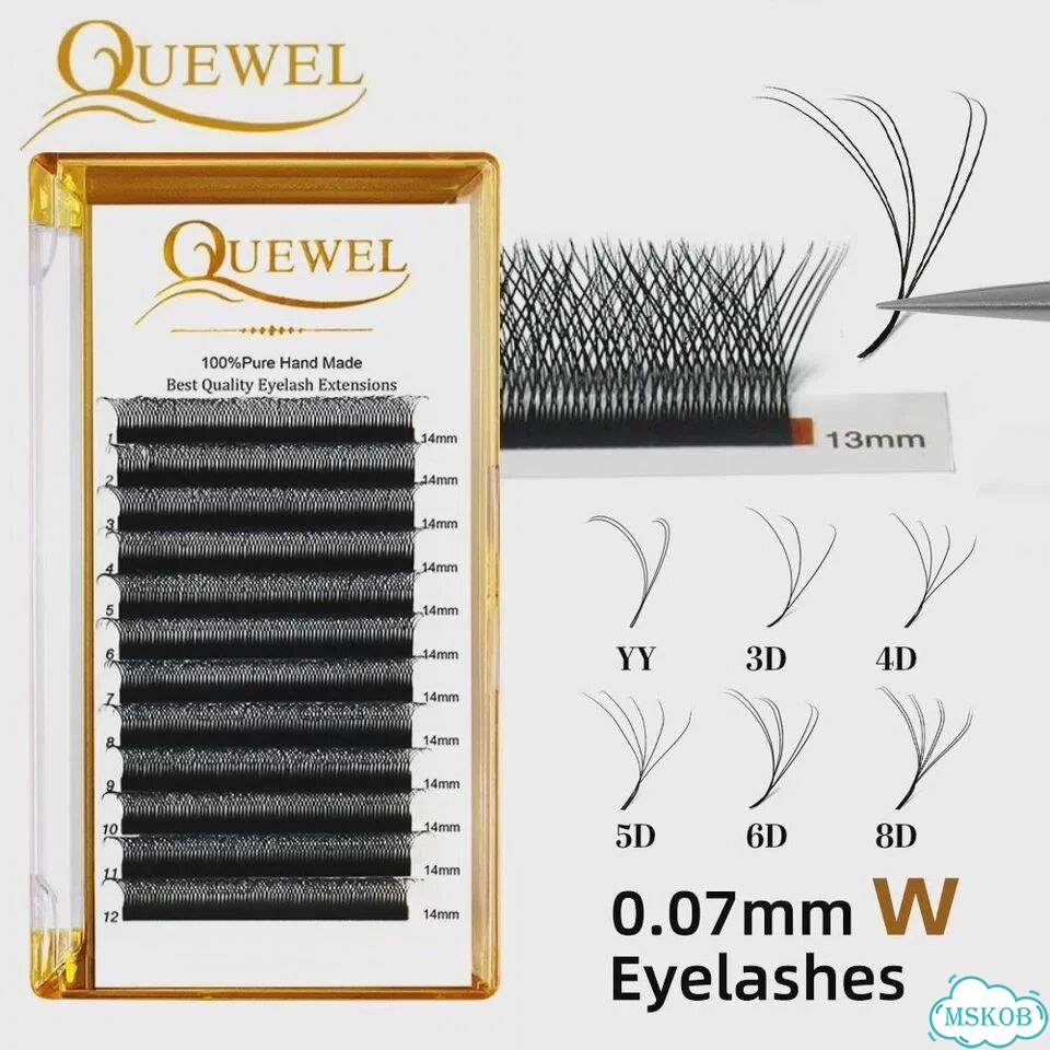 Quewel 8D C изгиб, 11mm, черные ресницы фото 2