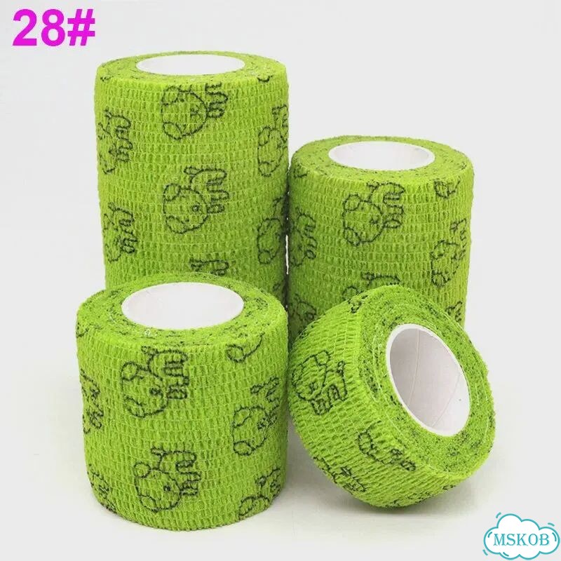 Спортивная клейкая повязка coyoco Y5 Зеленый, 2.5cm X 4.8m, Cat claw Green фото 4