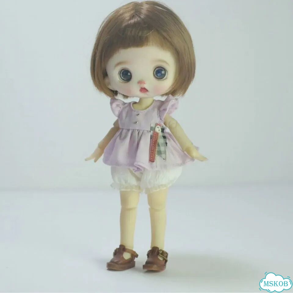 Платье для куклы houziwa OB11 1/12 Розовый, pink dress фото 3