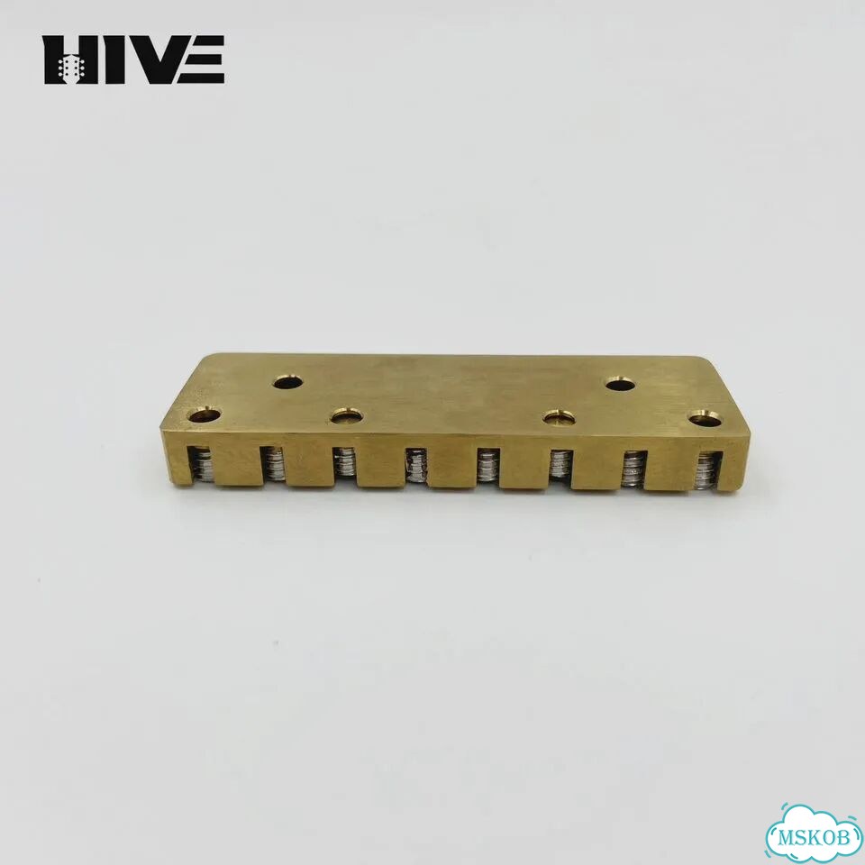 Титановый фиксированный бридж для гитары 6/7/8 струн 6-string Black фото 5