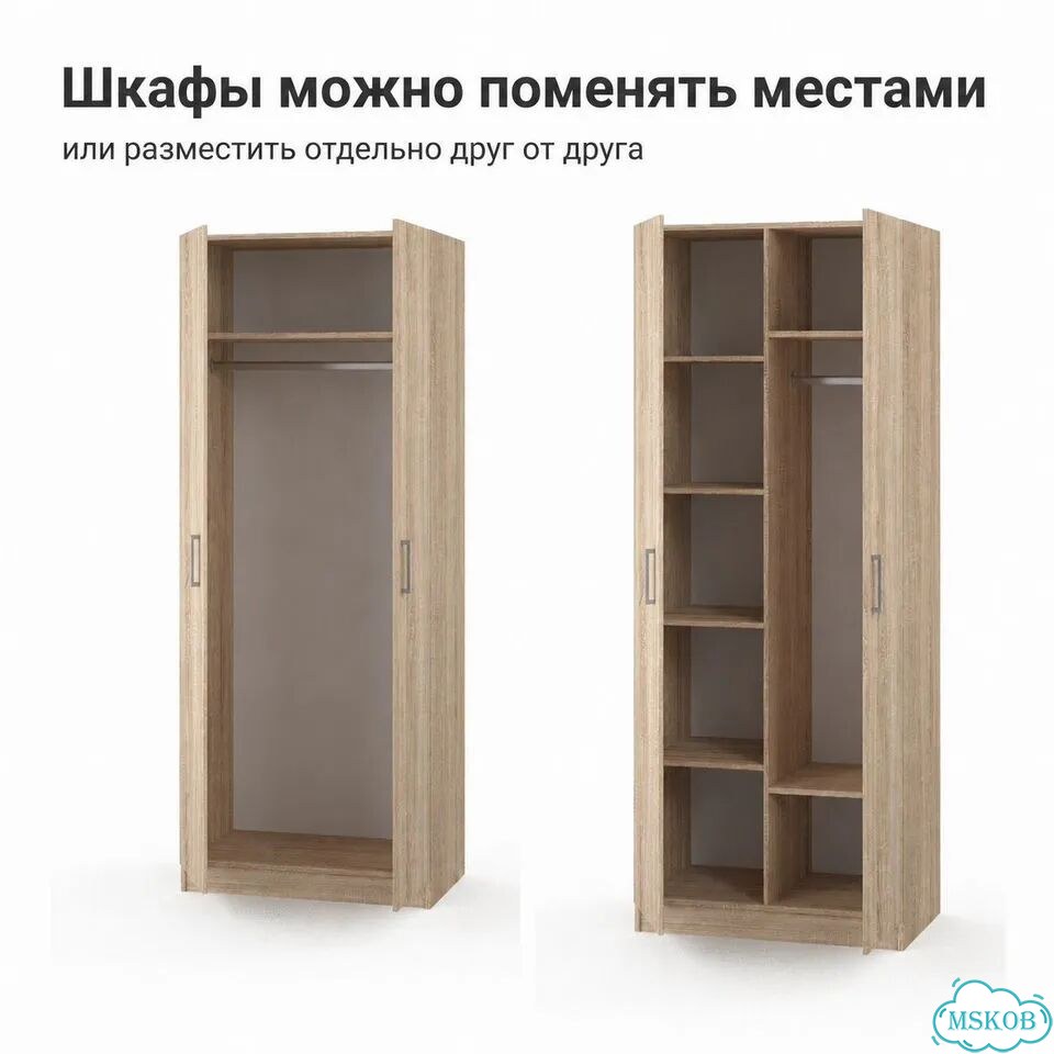 Шкаф распашной четырёхстворчатый 160 см сонома фото 4