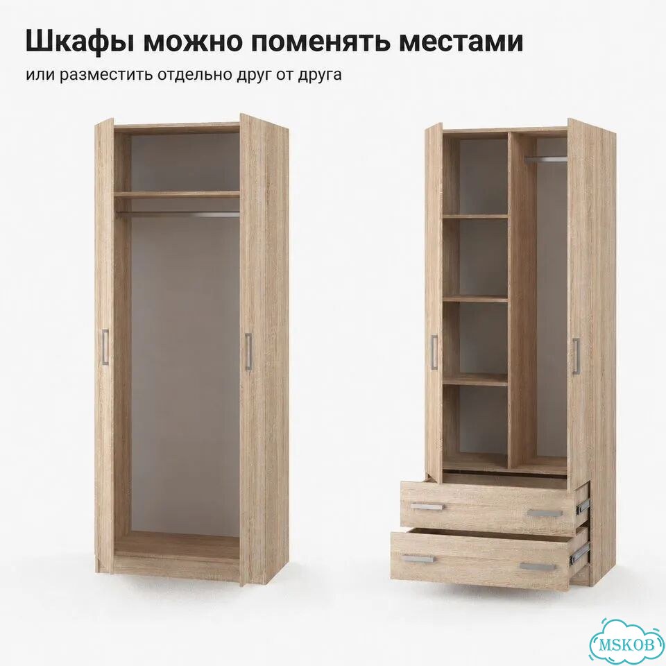 Шкаф распашной четырёхстворчатый 160 см сонома фото 7
