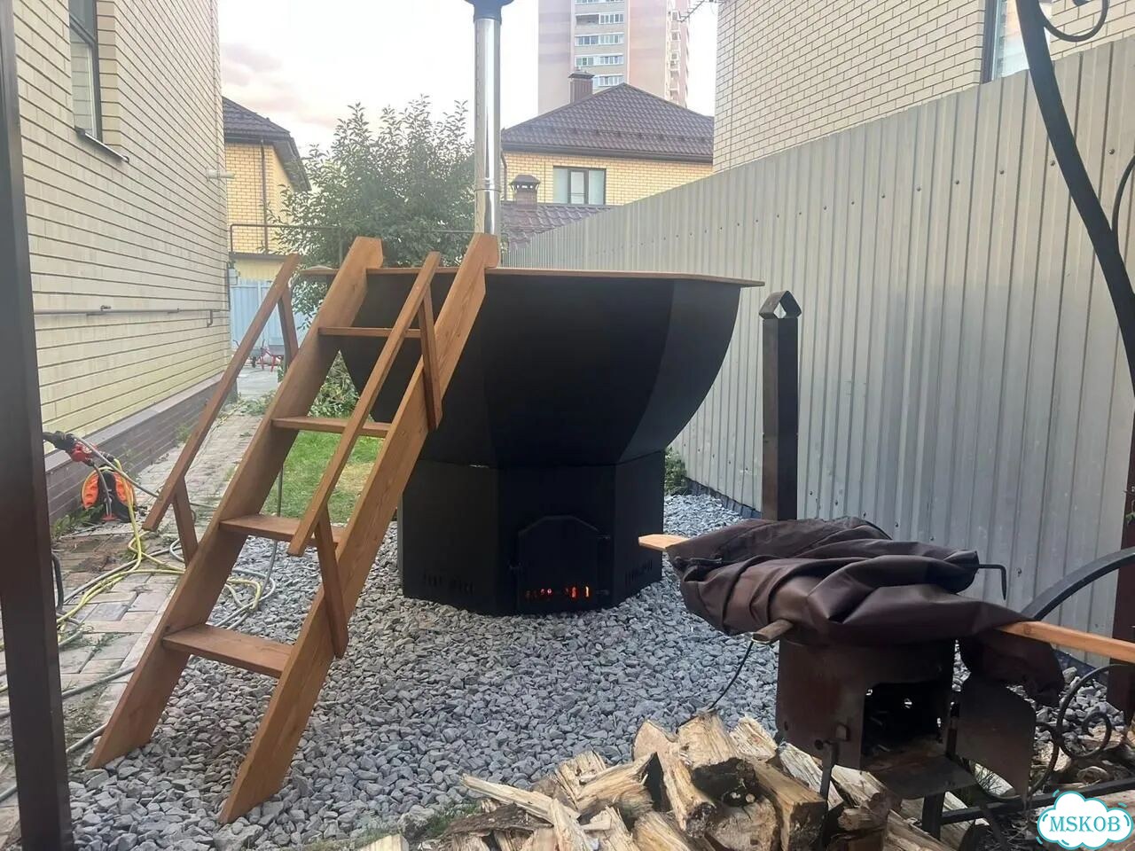Банный чан на дровах, купель с подогревом фото 8
