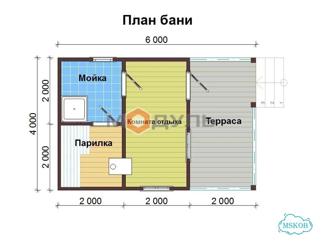Готовая баня из бруса бс-6 под ключ.Баня из бруса фото 2