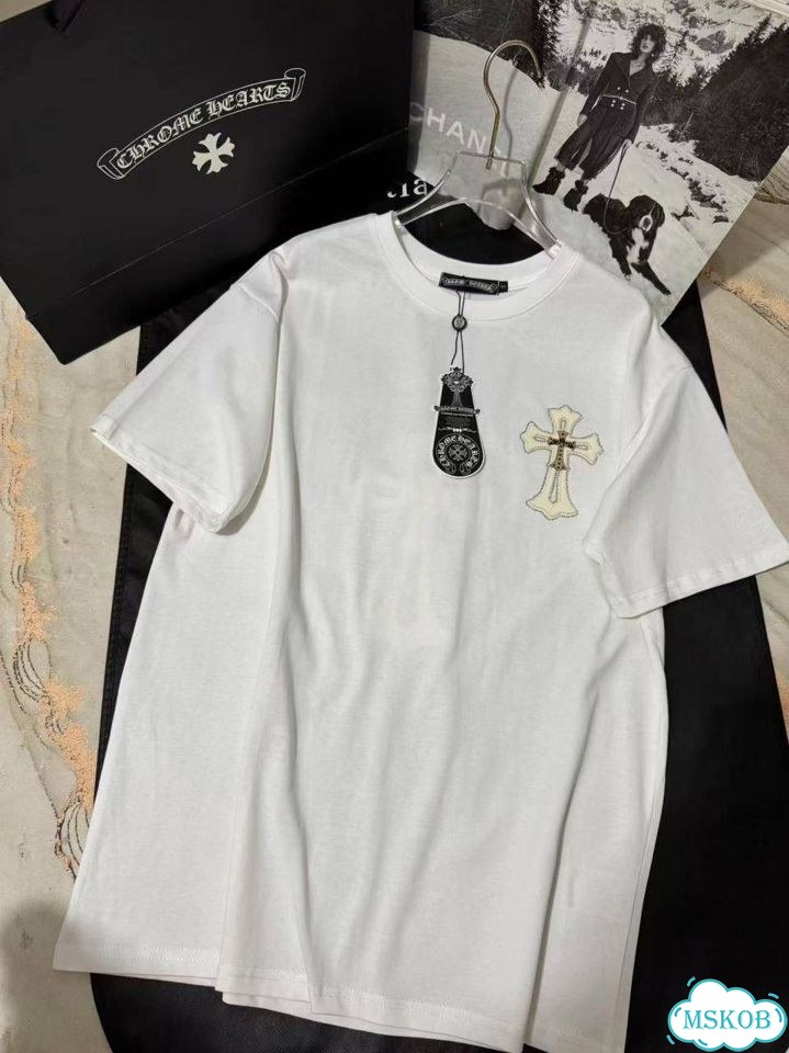 Футболка Chrome hearts белая черная фото 6