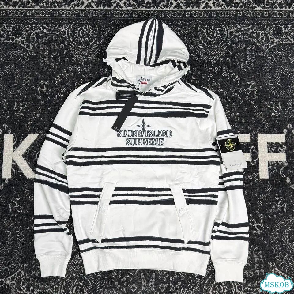 Худи Stone Island x Supreme белая фото 1