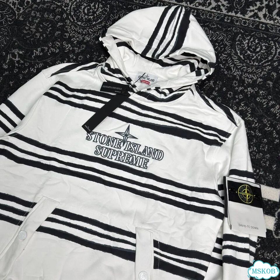 Худи Stone Island x Supreme белая фото 3