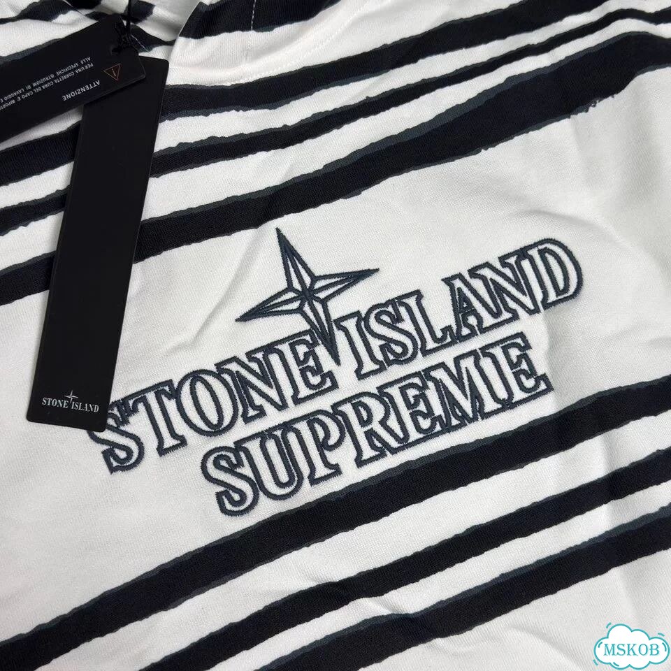 Худи Stone Island x Supreme белая фото 5