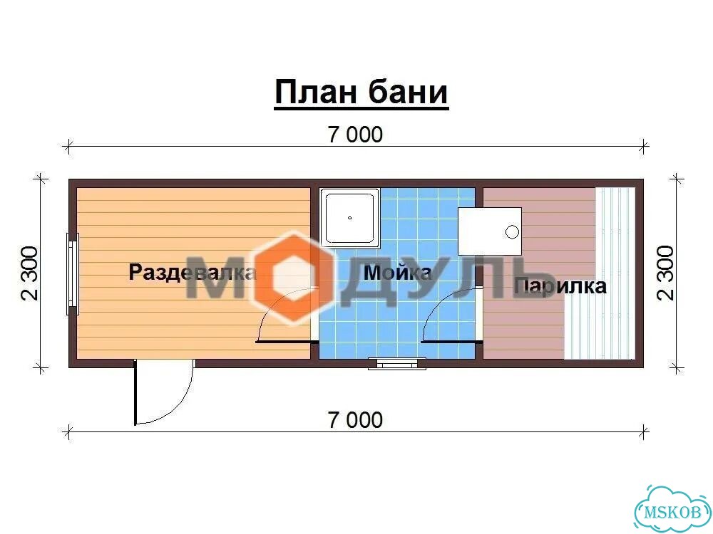 Готовая баня из бруса бм-5.Баня под ключ 7 метров фото 10