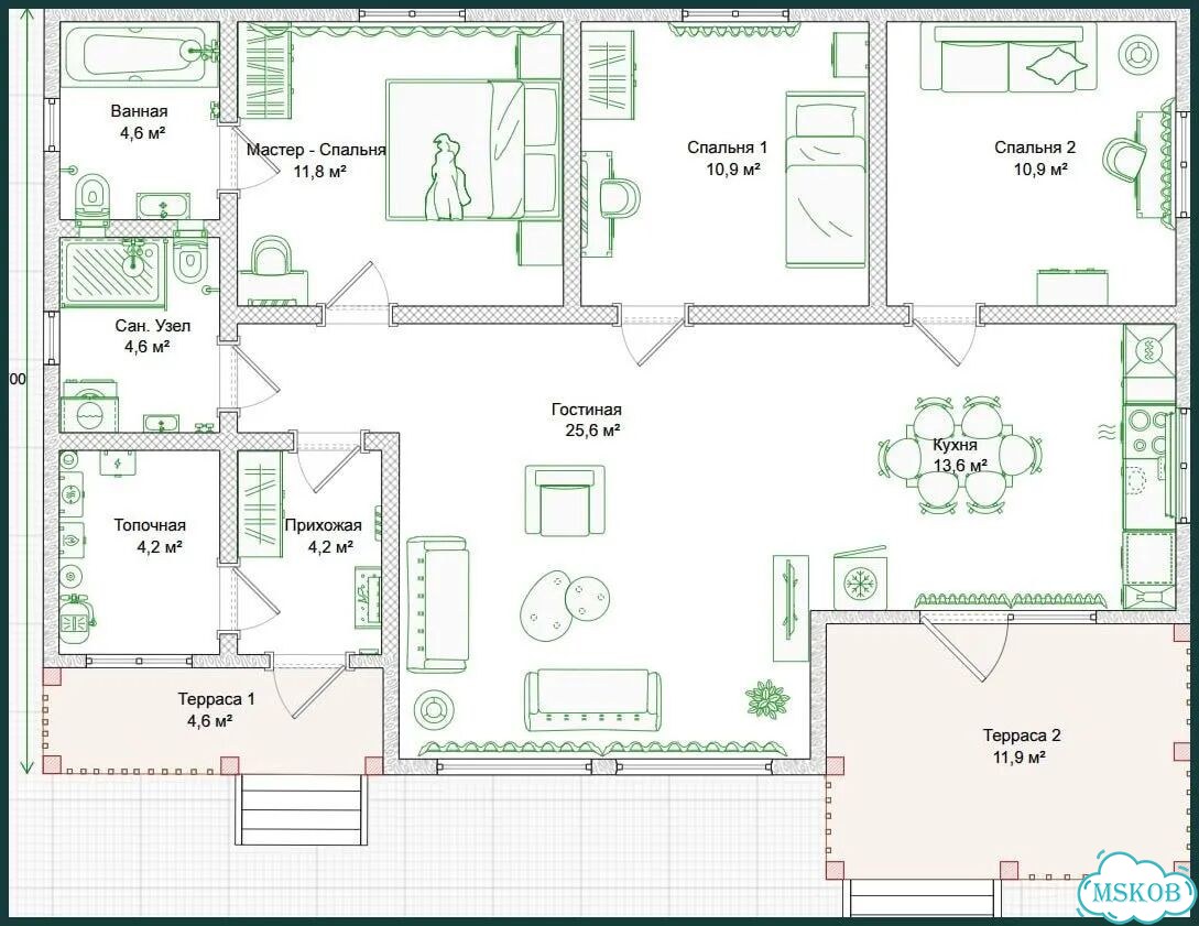 Дом 120 м² от застройщика по проекту Александр 120 фото 10