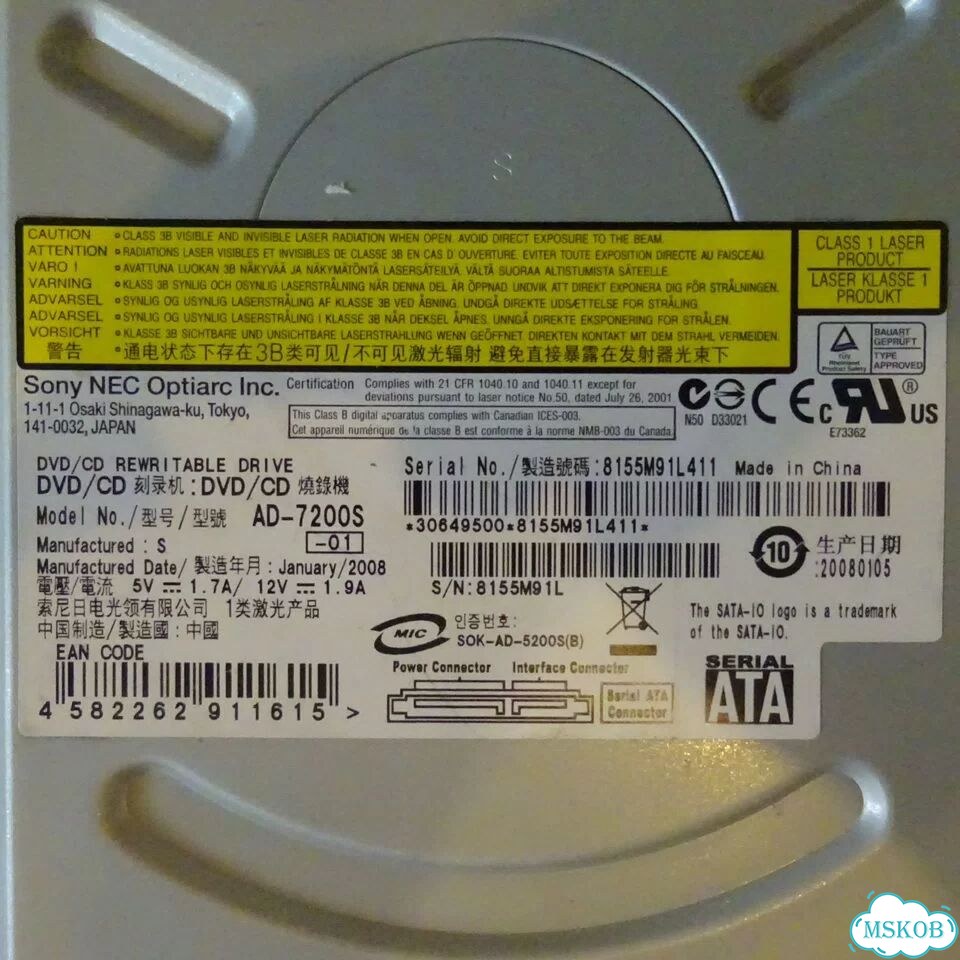 Sony NEC Optiarc AD-7200S dvdrw/CD-RW #01 фото 7