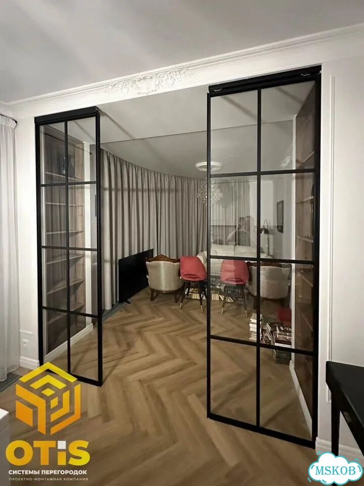 Стационарные стеклянные перегородки для дома фото 1