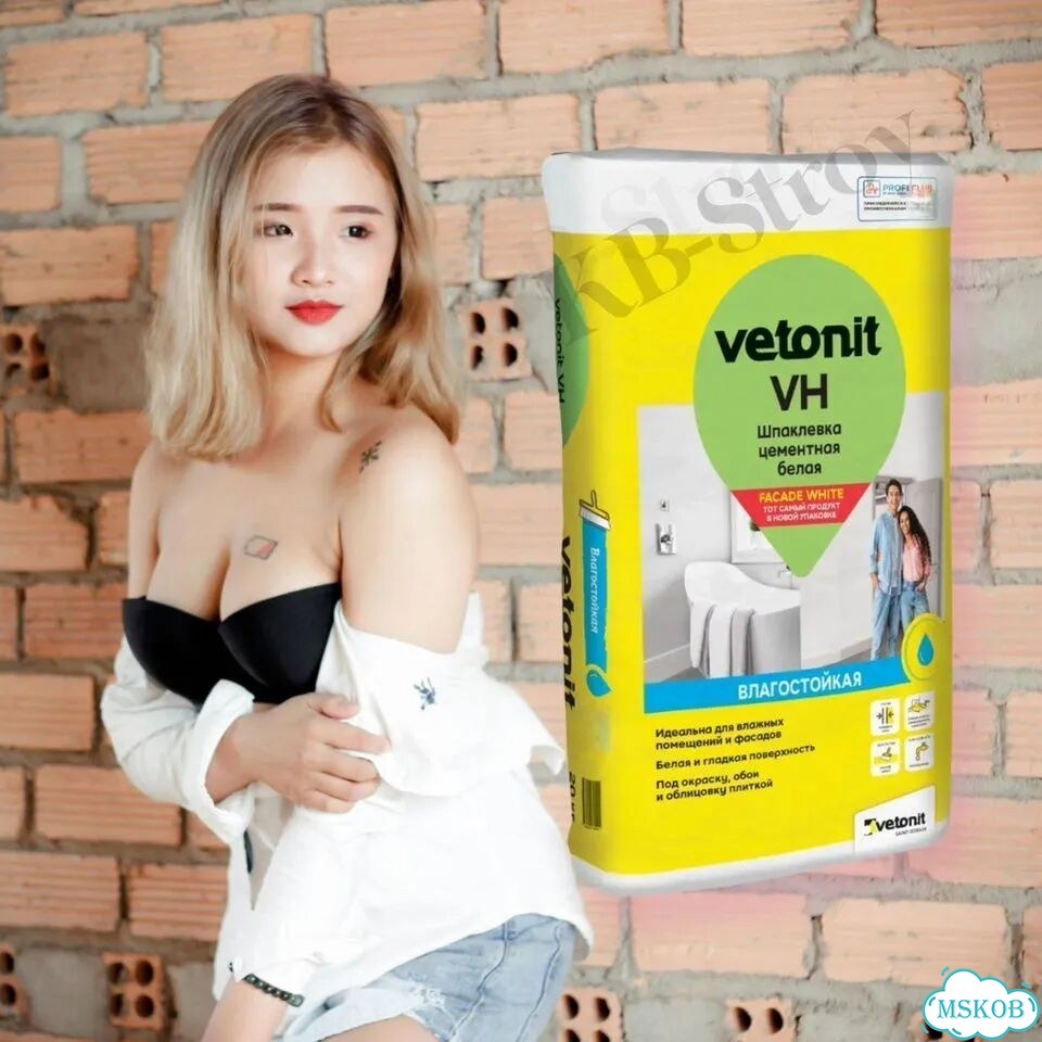Шпаклевка цементная влагостойкая Vetonit VH 20 кг фото 1