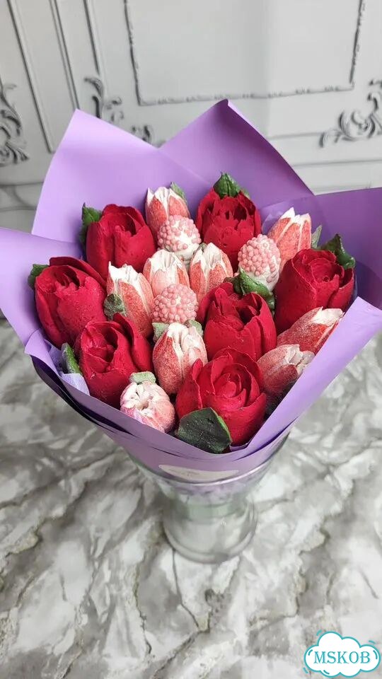 Сладкие букеты из зефира фото 1
