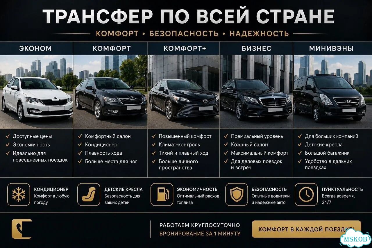 Трансфер по всей России Междугороднее такси фото 1