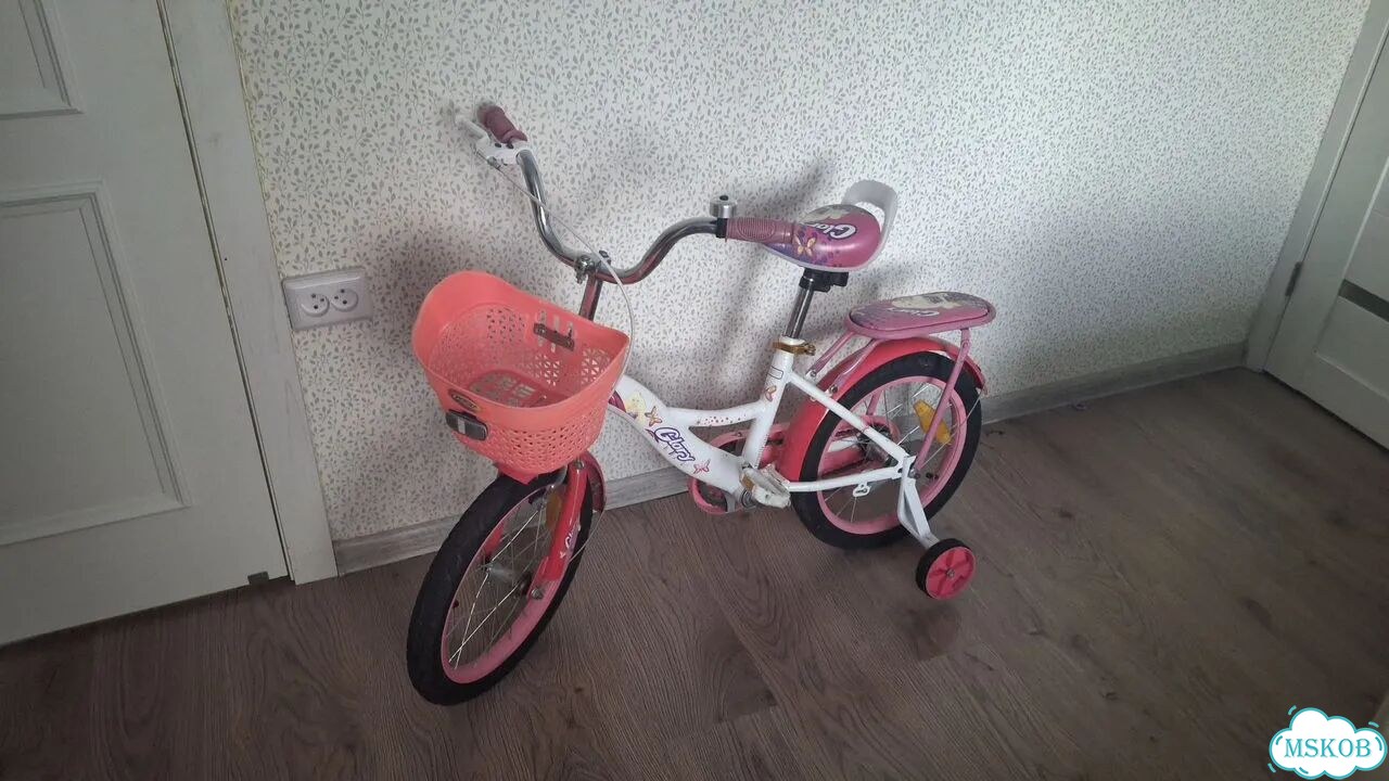 Велосипед б/у детский 16 дюймов четырехкалёсный фото 1