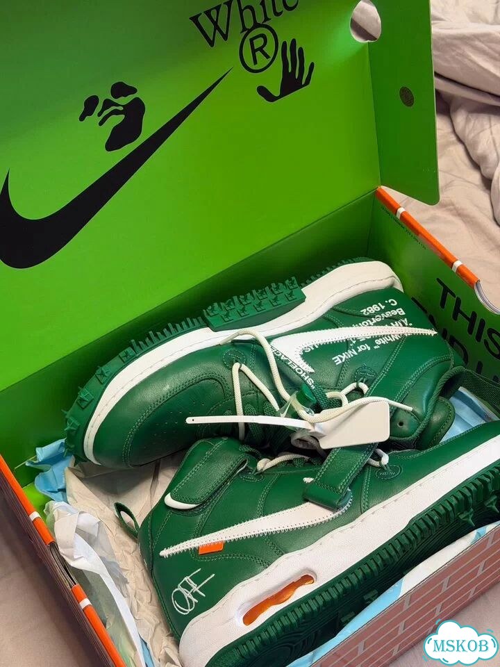 Кроссовки OFF-White x Nike Air Force 1 Mid “Green” фото 2