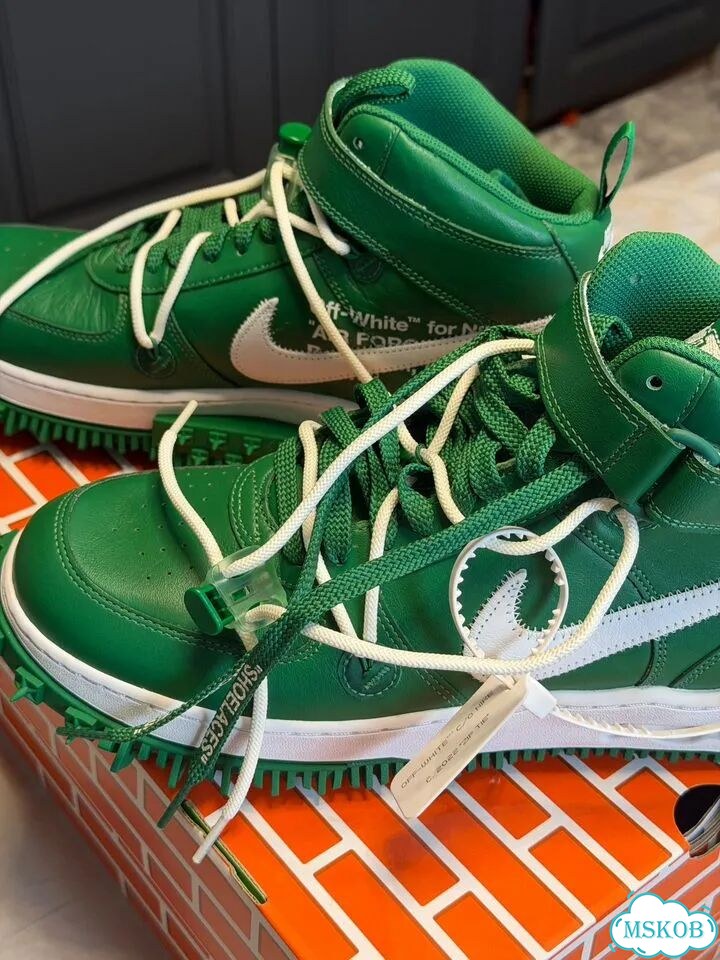 Кроссовки OFF-White x Nike Air Force 1 Mid “Green” фото 6