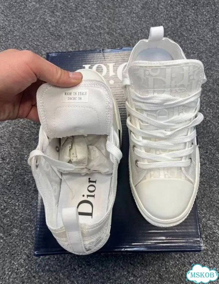Кроссовки Dior b23 белые фото 4