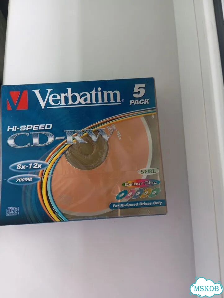 Диски Cd RW Verbatim 700 MB 5 штук фото 1