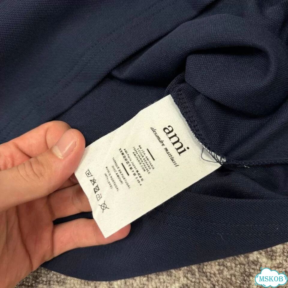 Футболка поло Ami Paris синяя фото 7