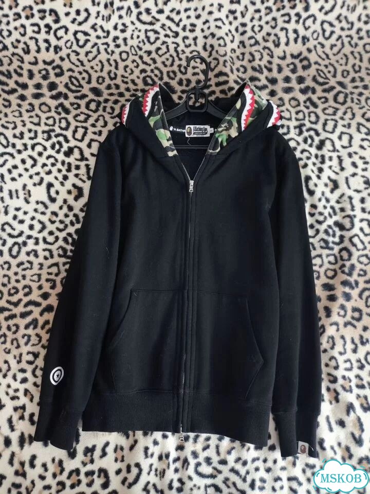 Зип худи bape double hood shark фото 1