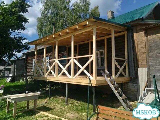 Пристройка к дому веранда террасы беседки под ключ фото 3